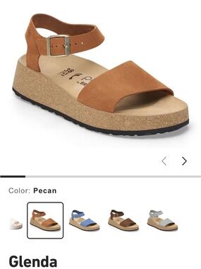 Papillon Glenda Suede Ankle-Strap Sandal in Pecan 38